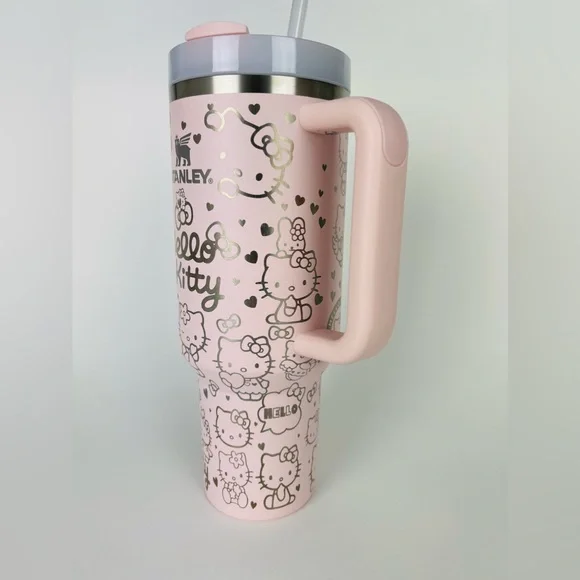 Stanley 40oz Tumbler Pink Bloom Hello Kitty Engraved - Picture 3 of 8